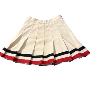 Vintage Kandel Knitting Mills Cheerleader Skirt White With Red & Black Stripes 7